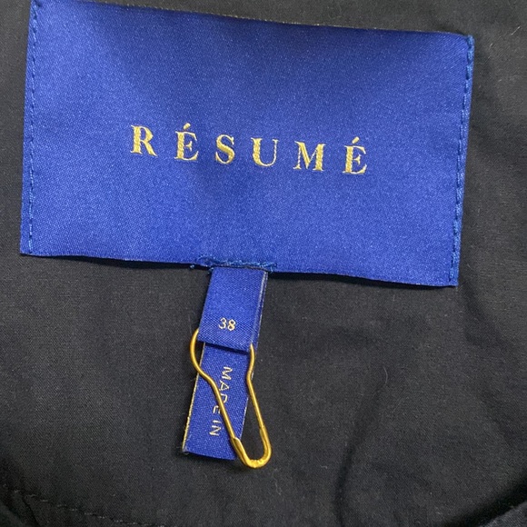 Resume Selma navy embroidered dress with button front size EU 38 or US L - Picture 3 of 5